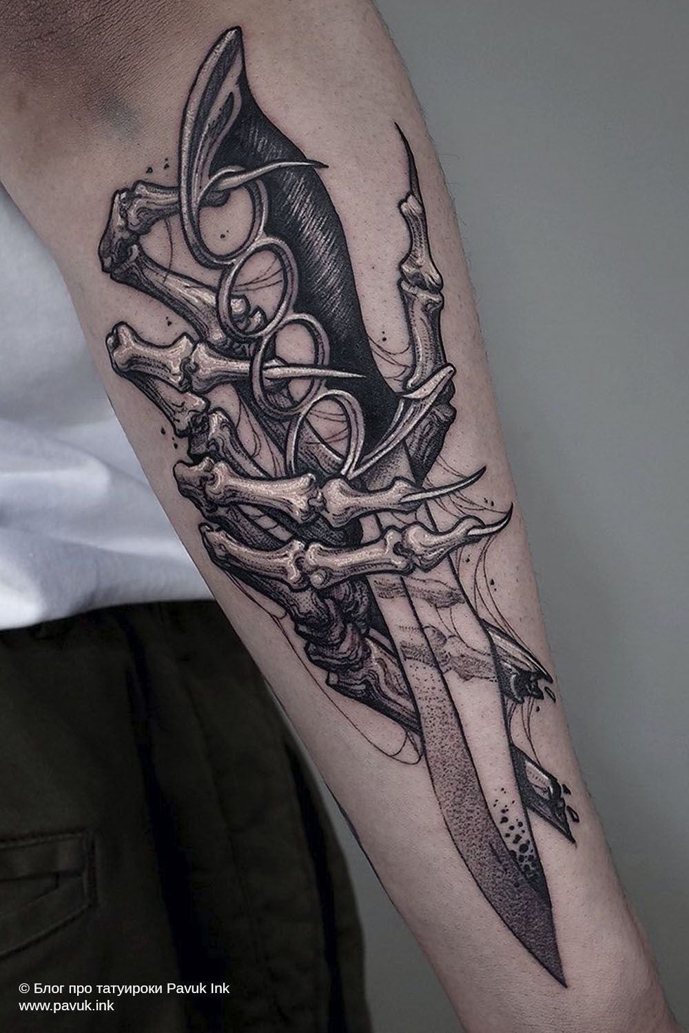 Skeleton Hand Holding Knife Tattoo Tattoo Design