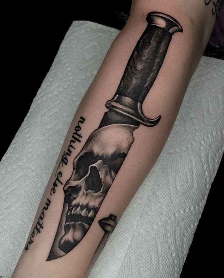 Skull Blade Knife Tattoo Tattoo Design
