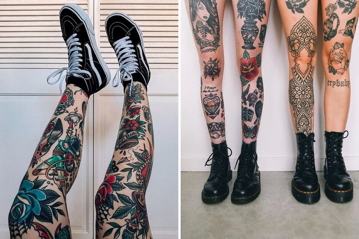 23+ Bold Leg Sleeve Tattoo Ideas That Are Beautiful and Totally You Featured Lookbook Collage