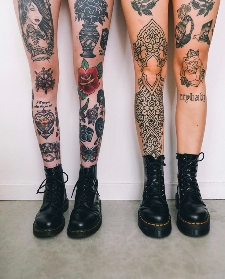 Mixed Motif Patch Sleeve Trio Tattoo Design