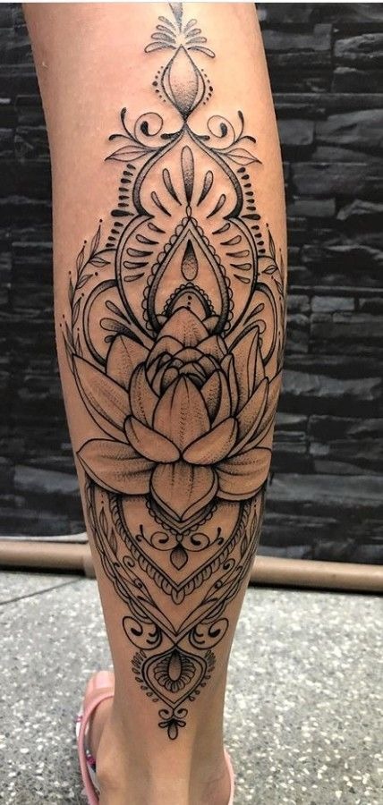 Ornate Lotus Linework Elegance Tattoo Design