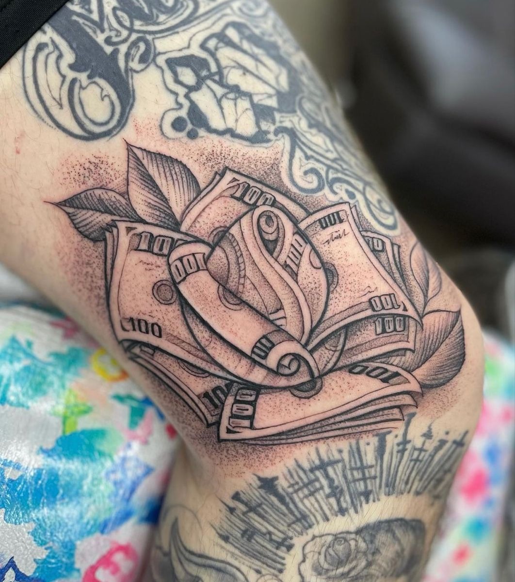 Flaming Dollar Sign Forearm Tattoo Tattoo Design