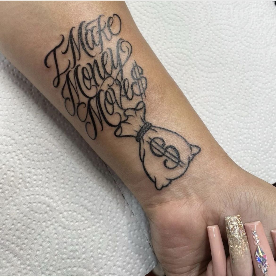 Money Rose Bouquet Tattoo Tattoo Design