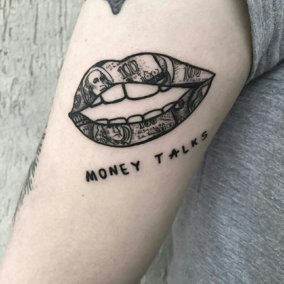 Rolled Cash Thigh Tattoo Tattoo Design