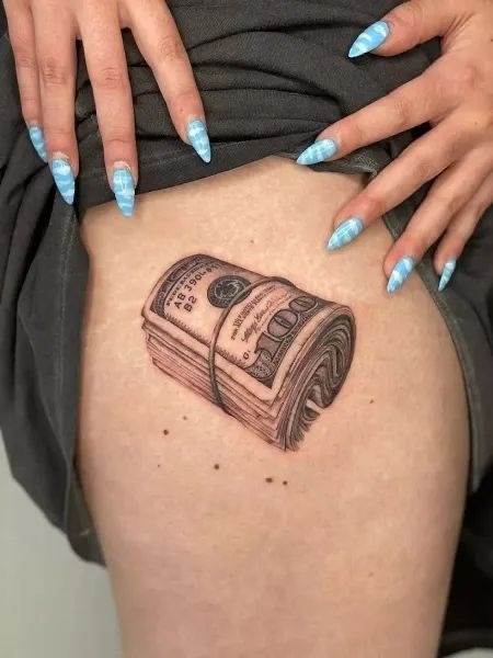 Smoky Money Bag Forearm Tattoo Tattoo Design