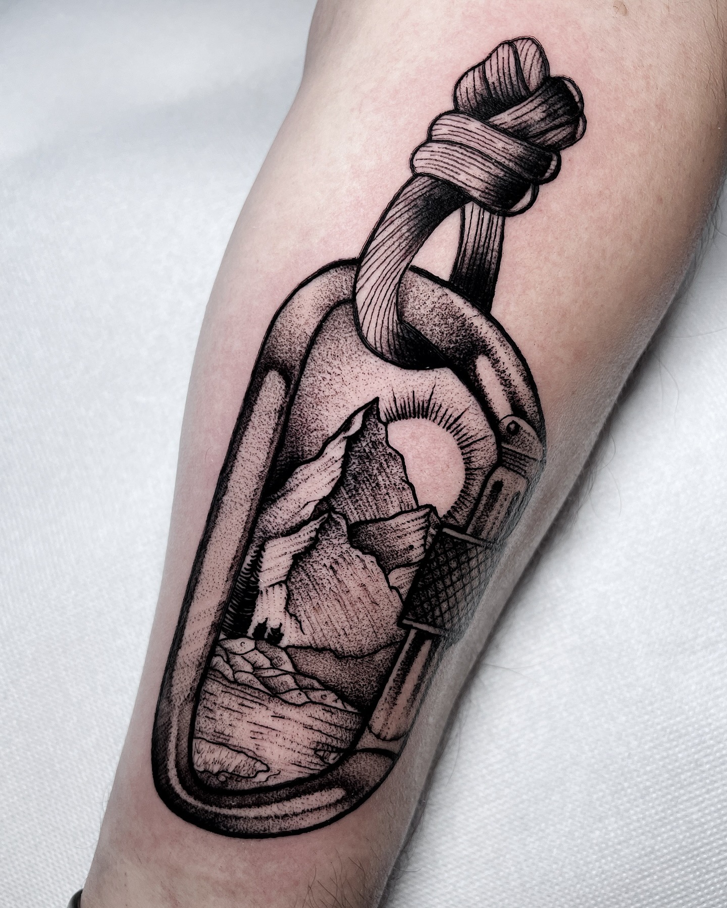 Climbing Carabiner Mountain Tattoo Tattoo Design