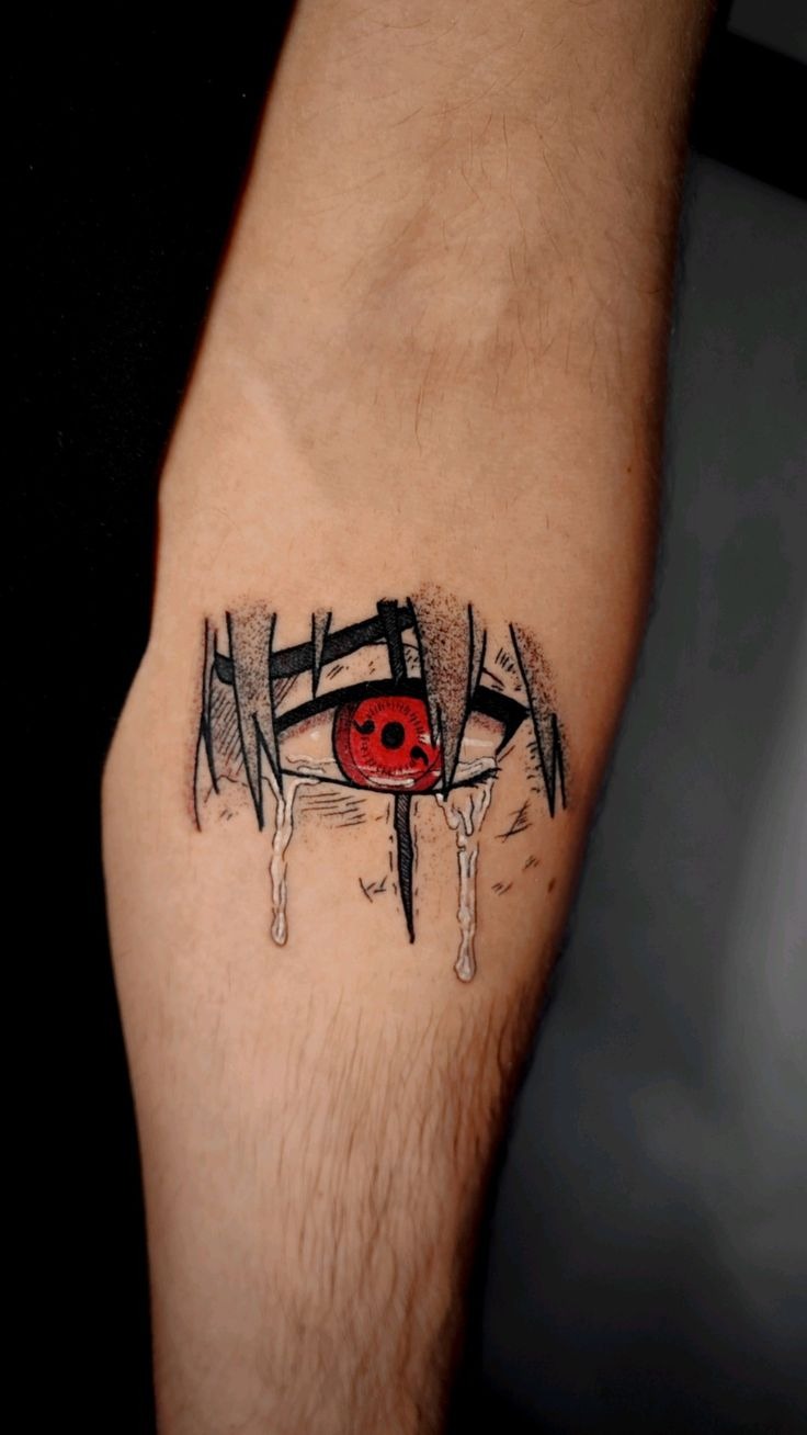 Crying Sharingan Eye Tattoo Design