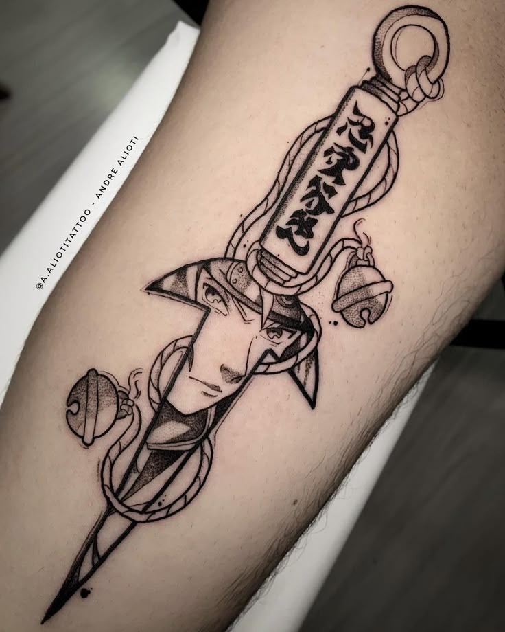 Hokage Blade Portrait Tattoo Design