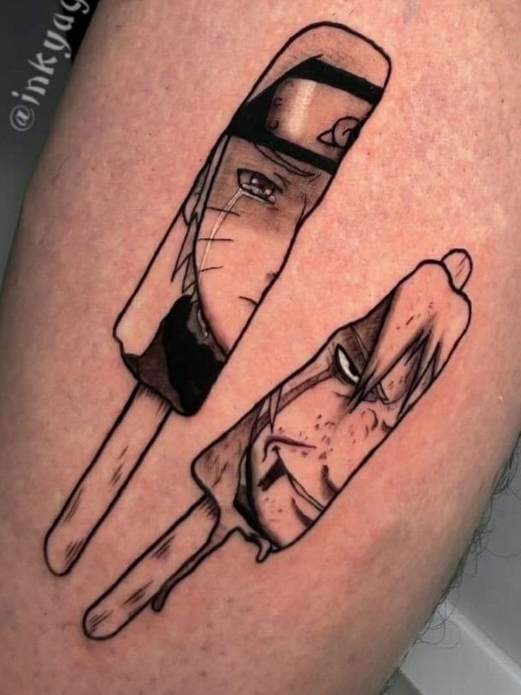 Naruto & Jiraiya Popsicles Tattoo Design