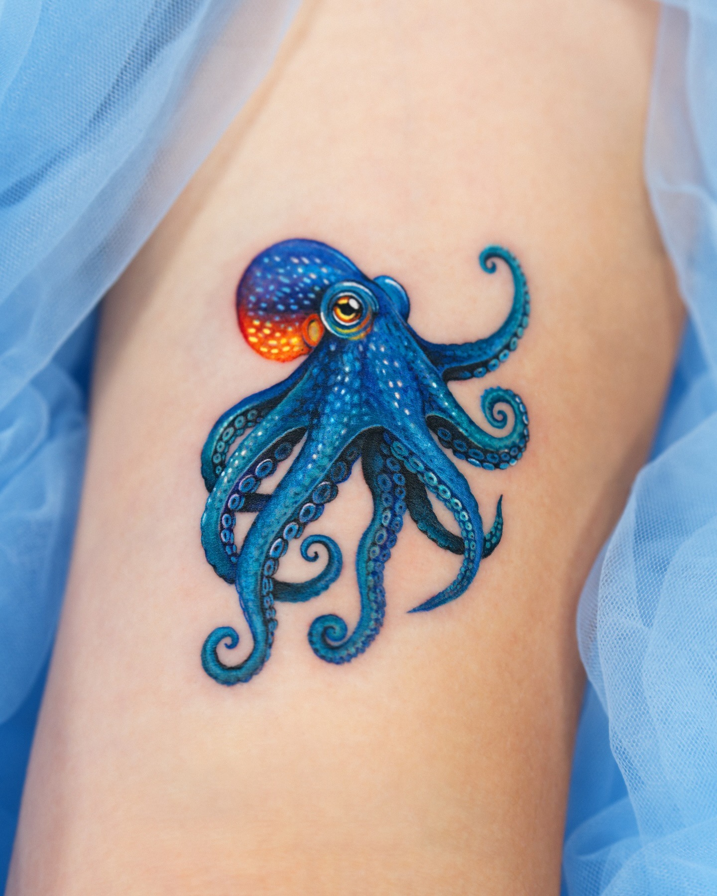 Blue Mini Octopus Tattoo Tattoo Design