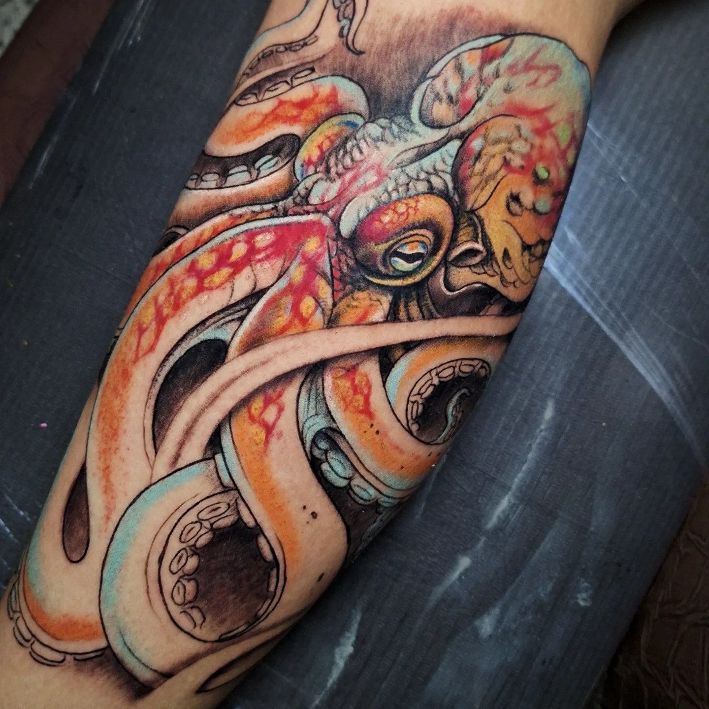 Color-Blended Octopus Tattoo Tattoo Design