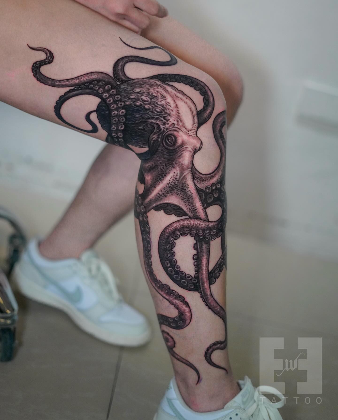 Full Leg Octopus Tattoo Tattoo Design