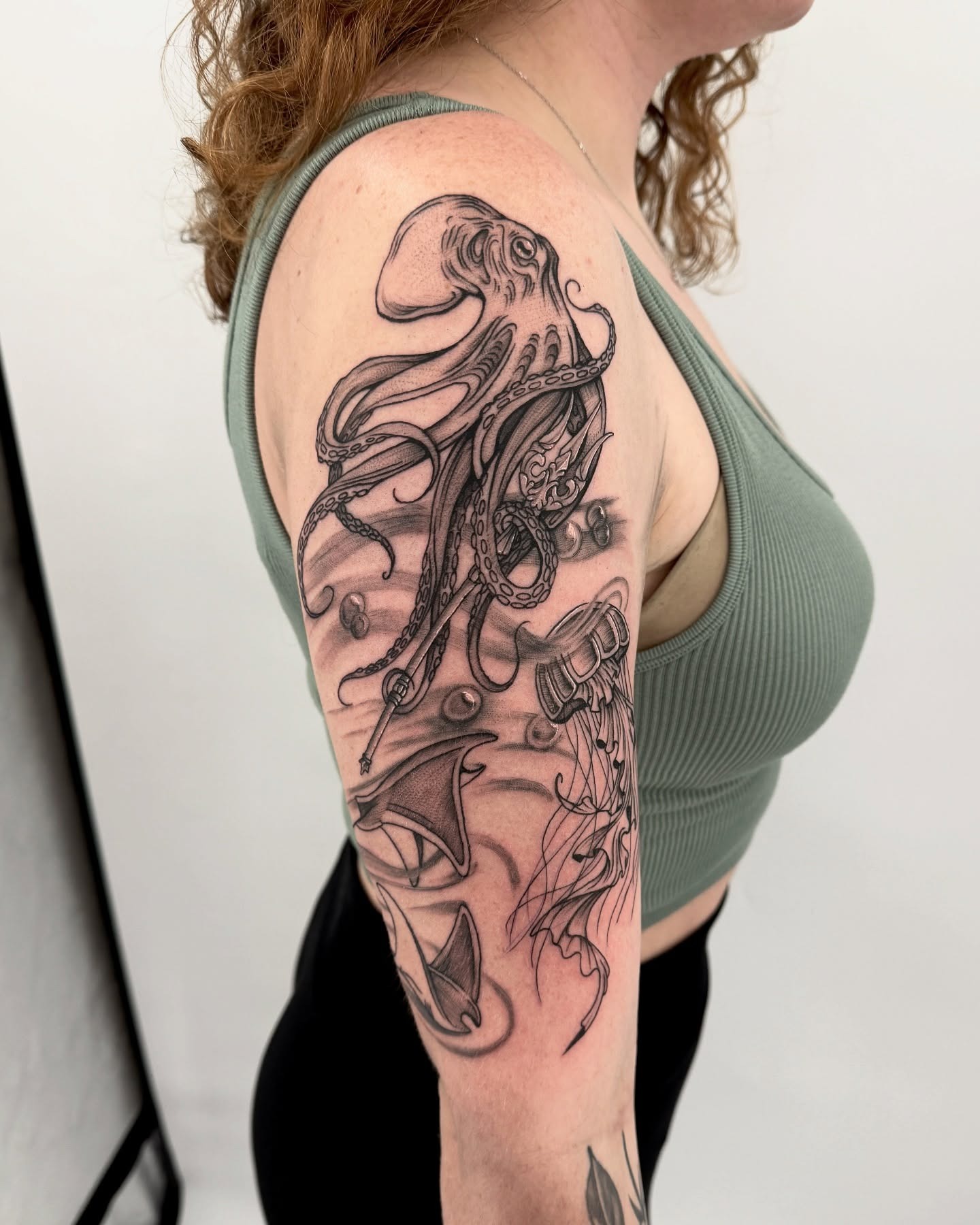 Octopus and Ocean Creatures Sleeve Tattoo Tattoo Design