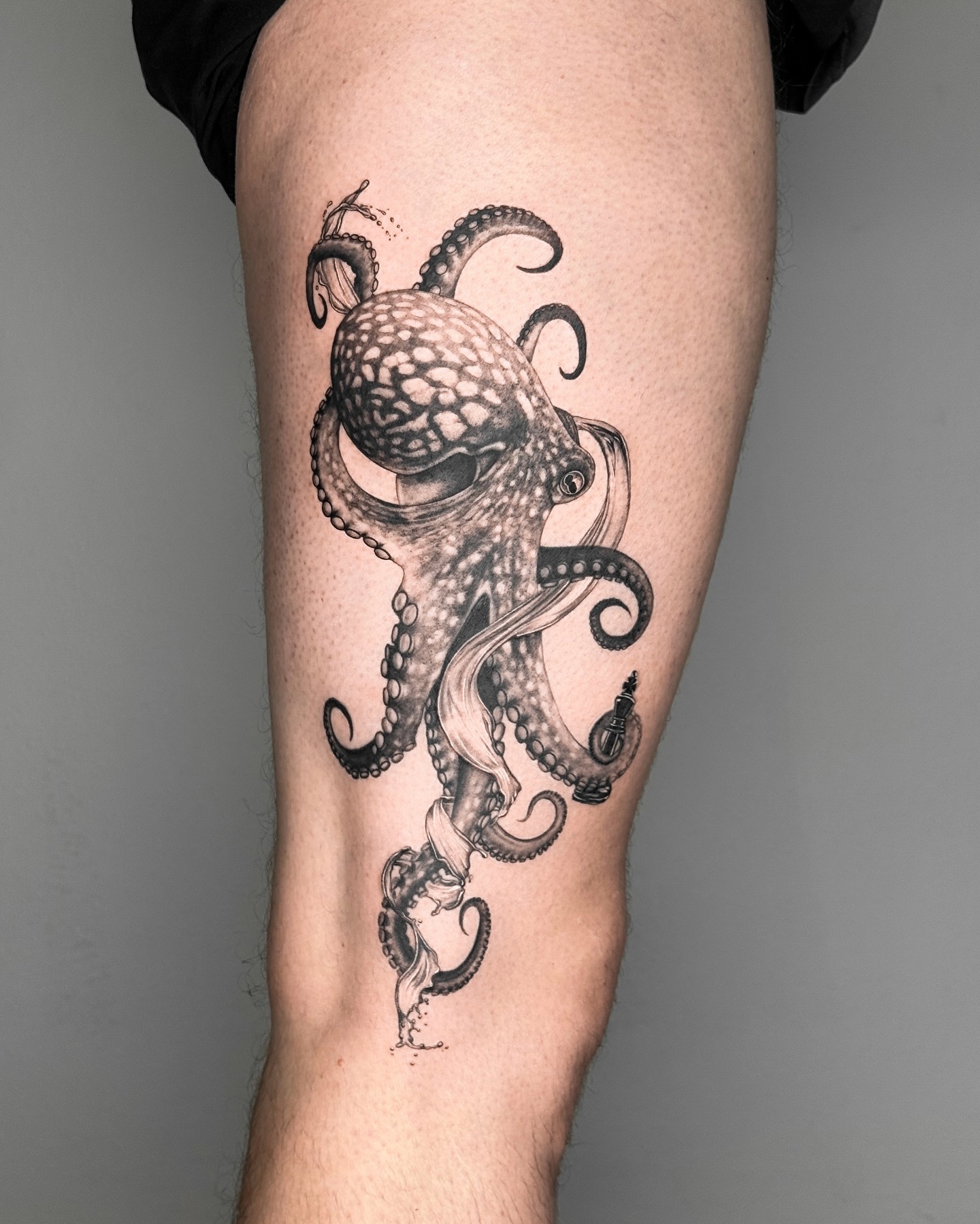 Octopus Holding a Queen Chess Piece Tattoo Tattoo Design