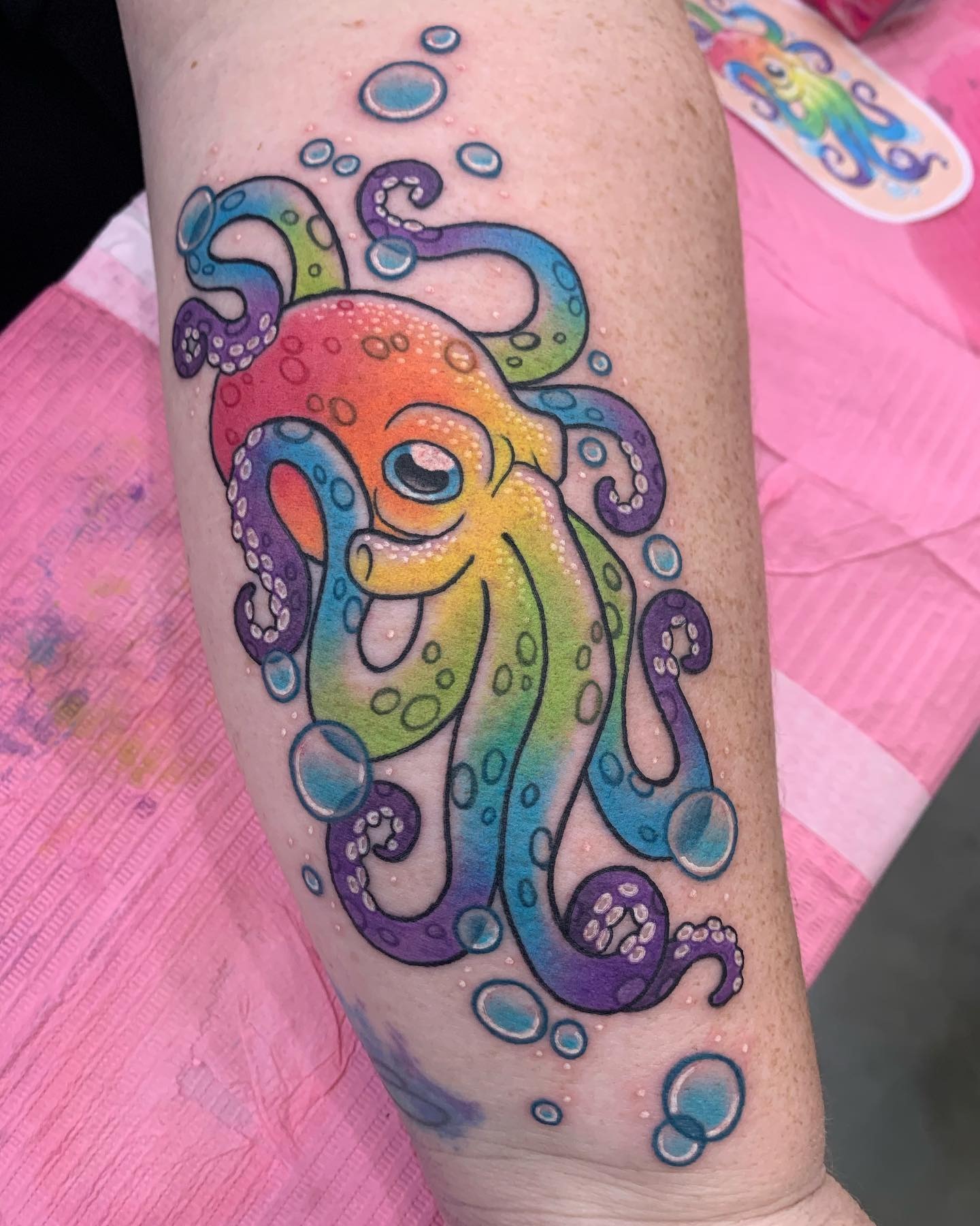 Rainbow Octopus Tattoo Tattoo Design
