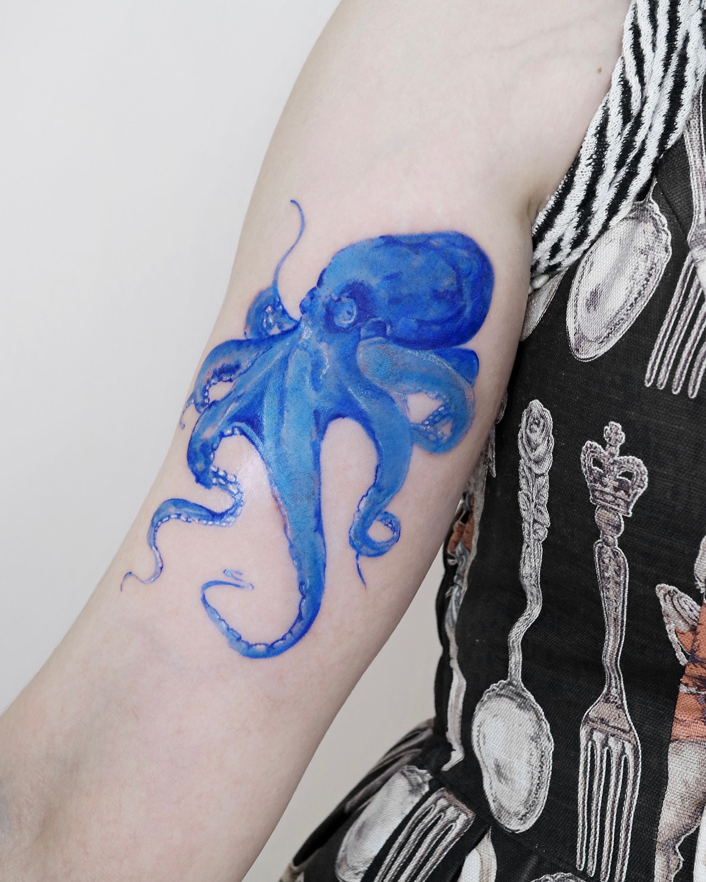 Vibrant Blue Octopus Tattoo Tattoo Design