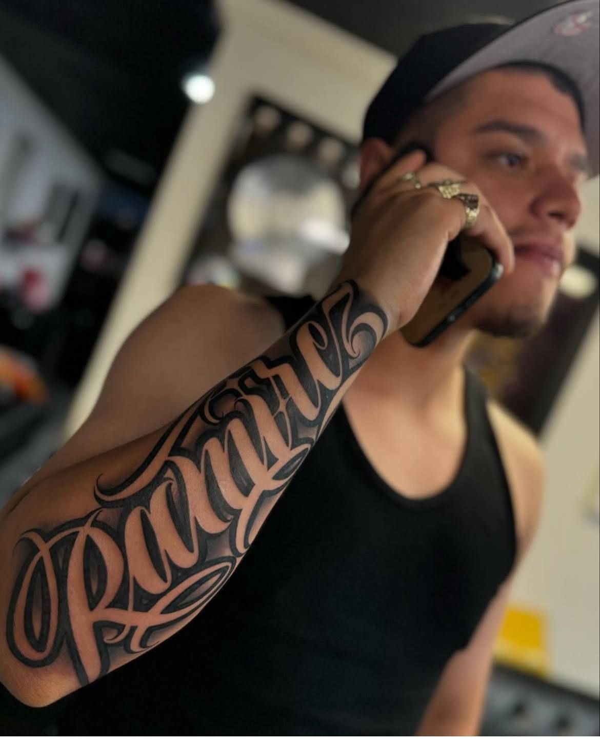 Bold Script Confidence Lettering Tattoo Design