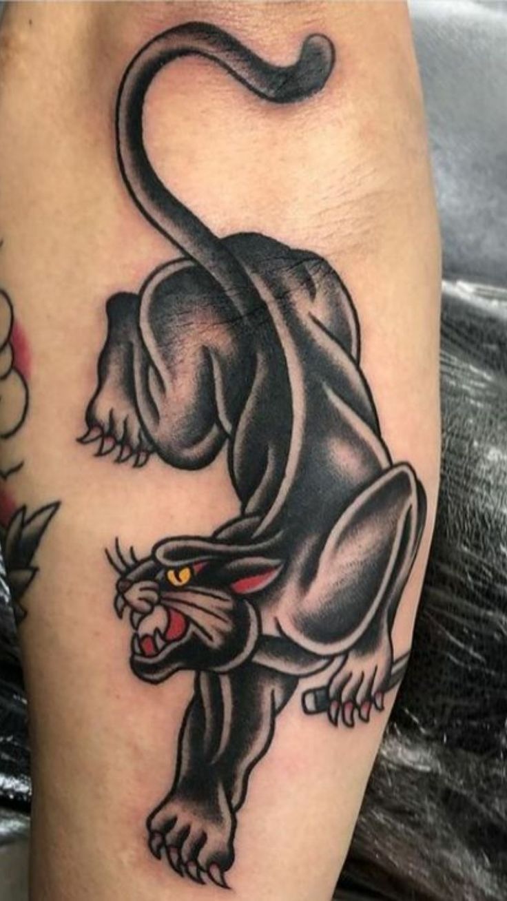 Classic Crawling Black Panther Tattoo Design