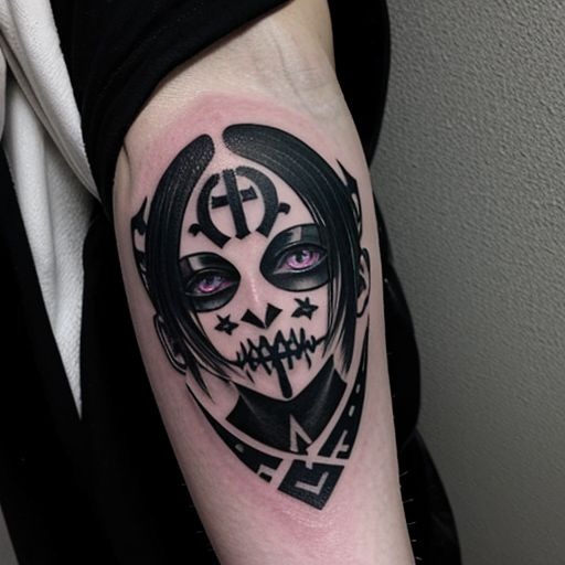 Bold Red Spider Tattoo with Symbol Tattoo Design