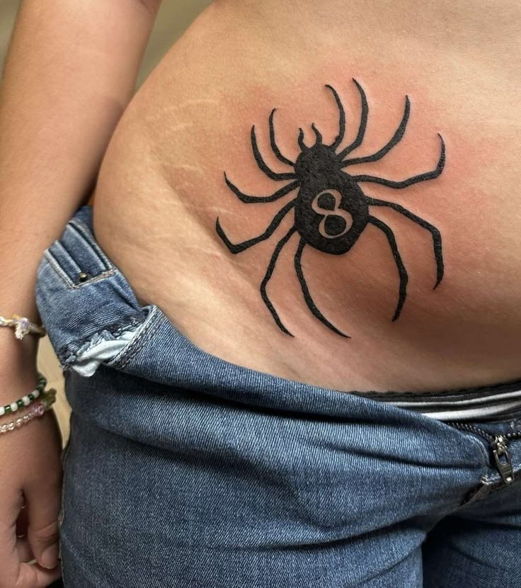 Colorful Number 15 Spider Tattoo Tattoo Design