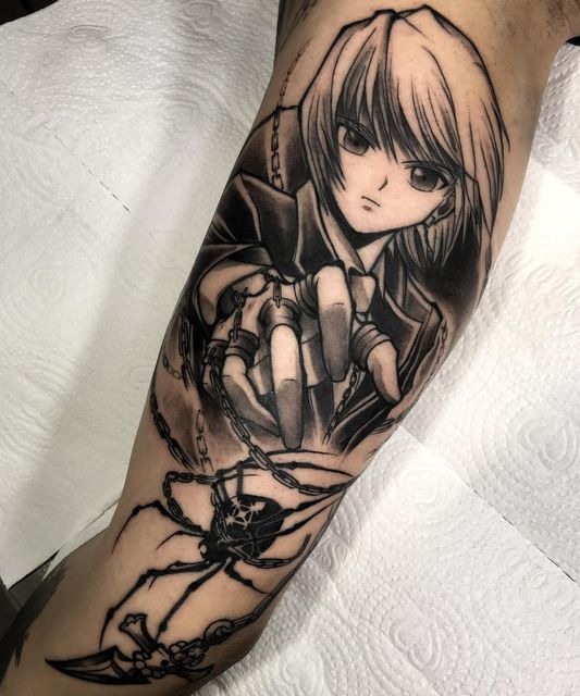 Number 0 Spider Tattoo on Thigh Tattoo Design