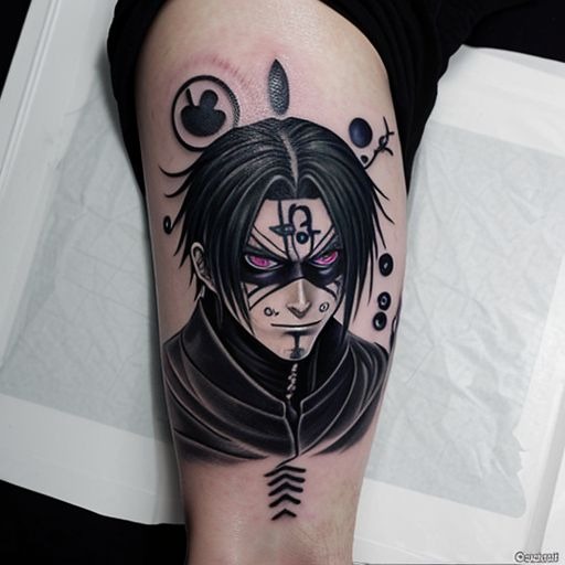 Number 6 Spider Tattoo on Thigh Tattoo Design