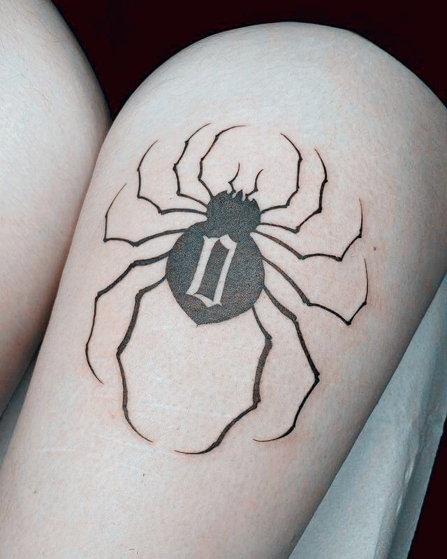 Phantom Spider Tattoo on the Stomach Tattoo Design