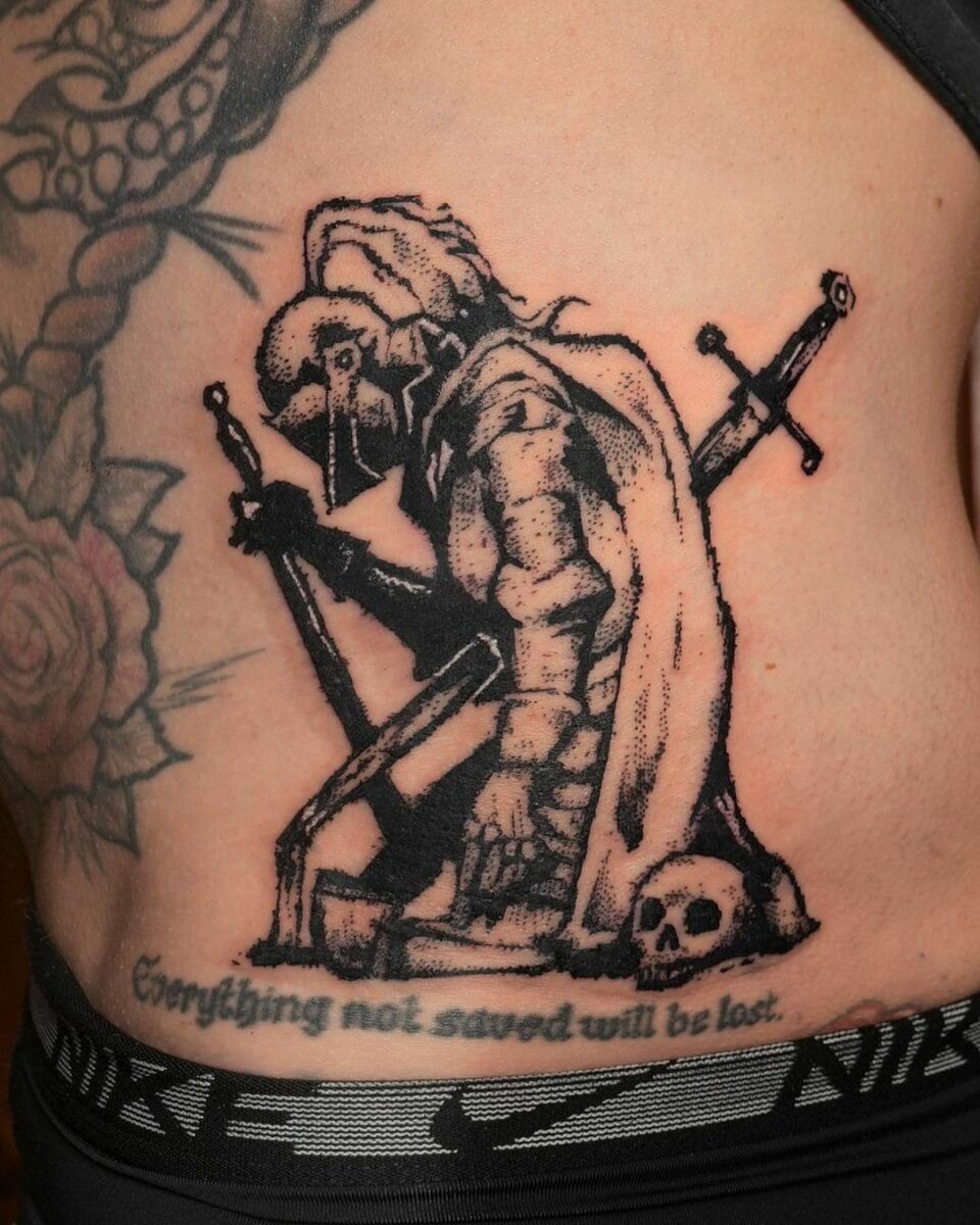 Dark Fantasy Fallen Knight Tattoo Tattoo Design