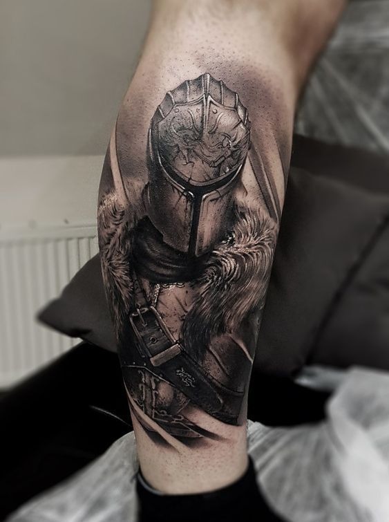 Realistic Medieval Knight Forearm Tattoo Tattoo Design