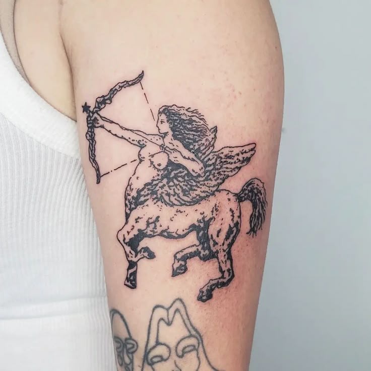 Archer in Motion Tattoo Design