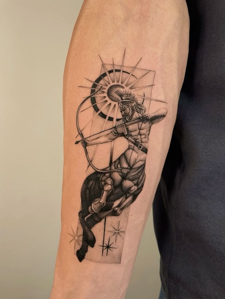 Celestial Centaur Warrior Tattoo Design