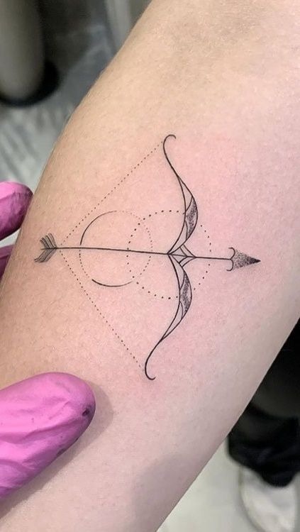 Geometric Archer Symbol Tattoo Design