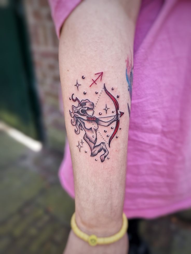 Mini Sagittarius Sparkle Tattoo Design