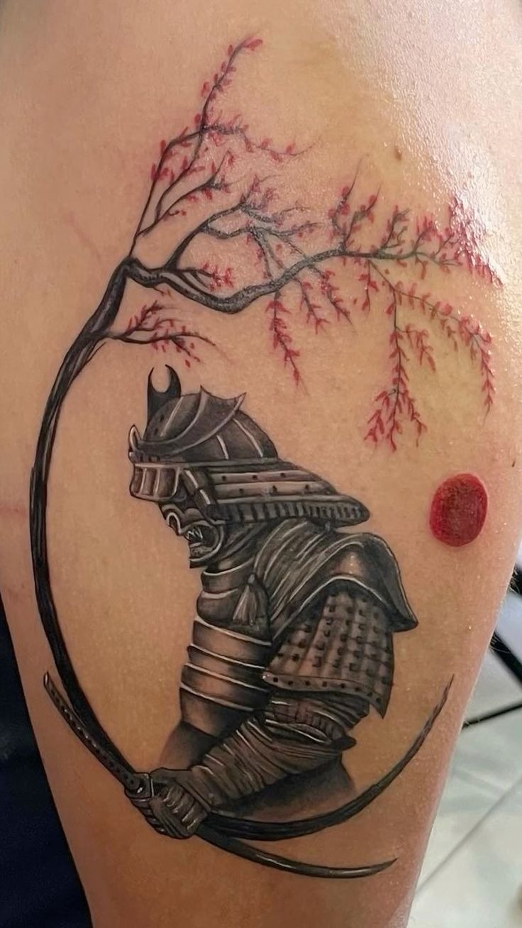 Dragon and Samurai Back Tattoo Tattoo Design