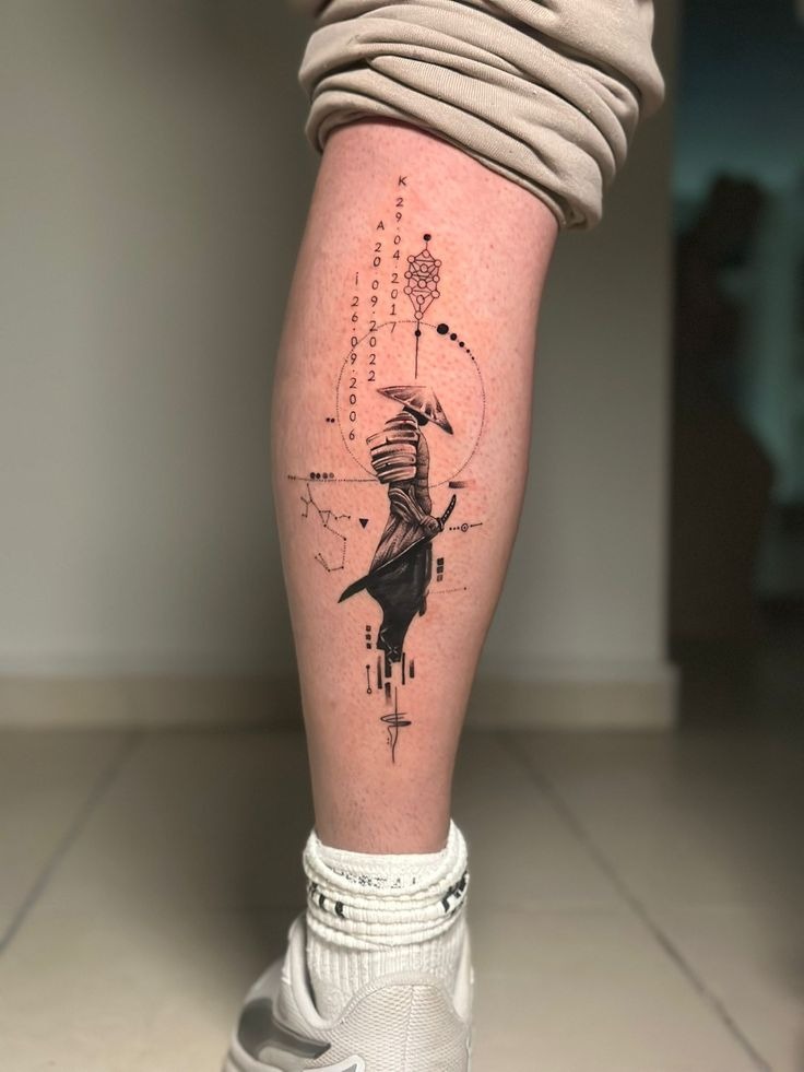 Minimal Red Sun Samurai Tattoo Tattoo Design