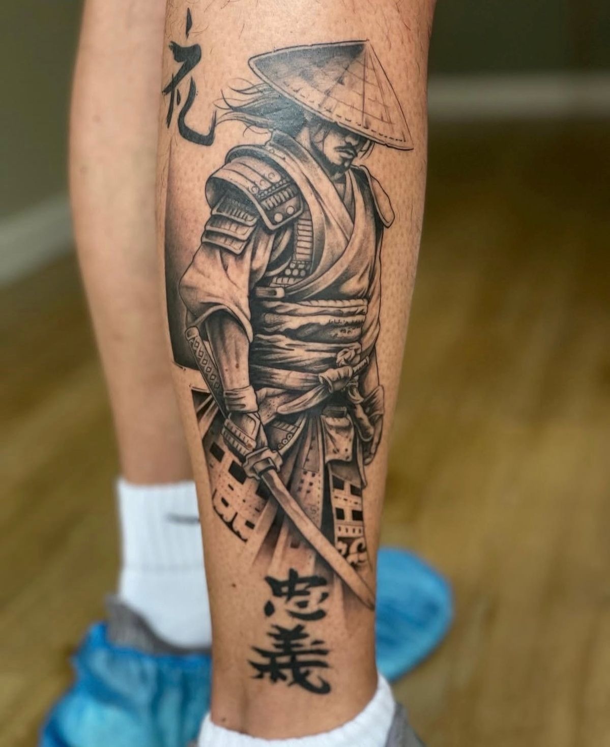 Wandering Warrior Calf Tattoo Tattoo Design