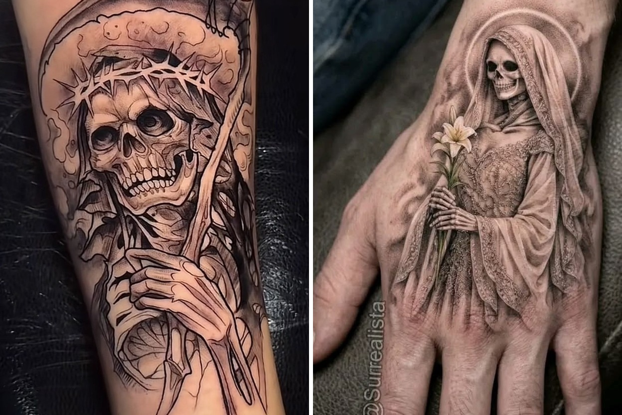 25+ Bold Santa Muerte Tattoo Ideas For Beautiful Meaningful Ink Featured Lookbook Collage