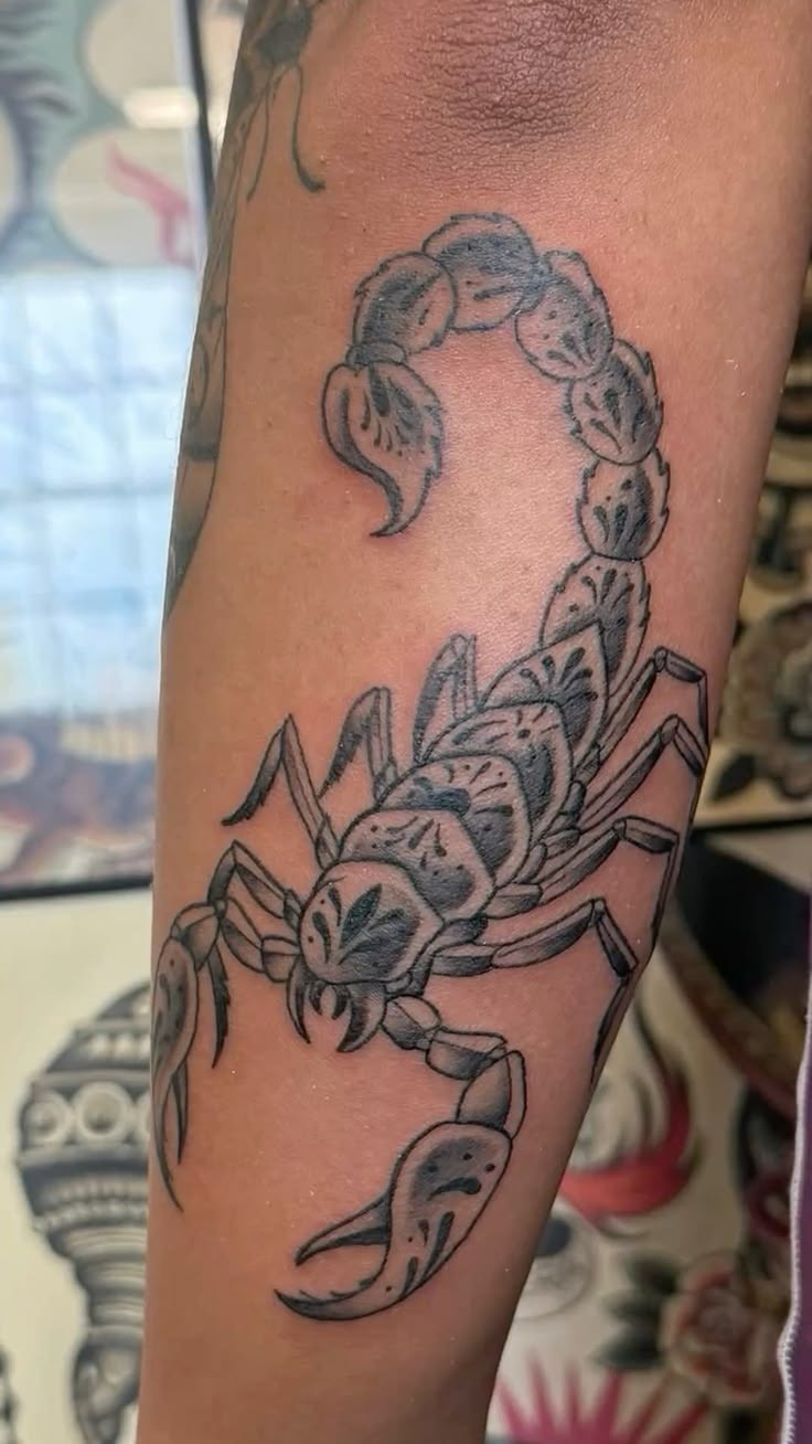 Graphic Segmented Scorpio Tattoo Tattoo Design