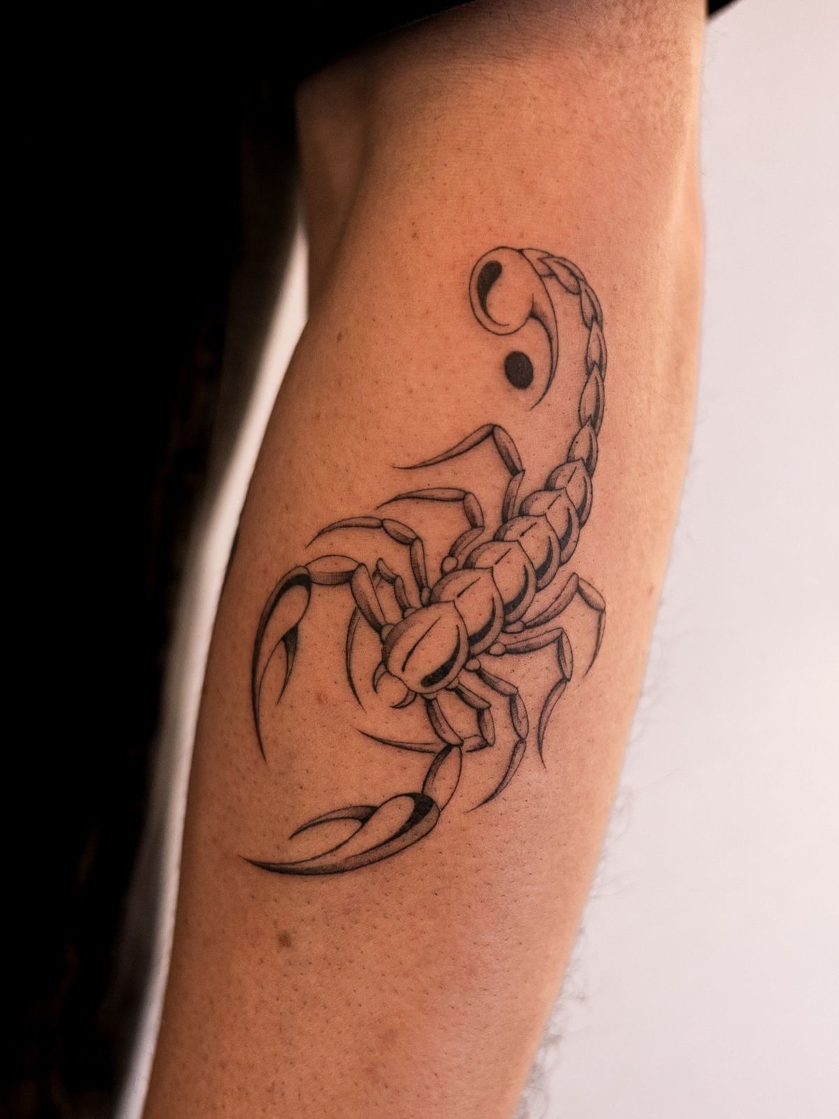 Minimal Scorpio Linework Tattoo Tattoo Design