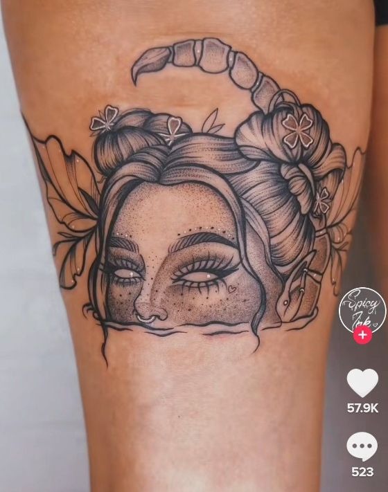 Scorpio Woman Portrait Tattoo Tattoo Design