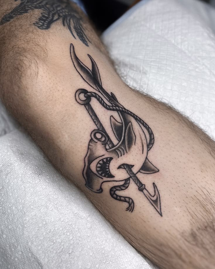Blue Matching Hammerhead Tattoos Tattoo Design