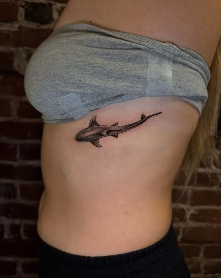 Bold Black Shark Forearm Tattoo Tattoo Design