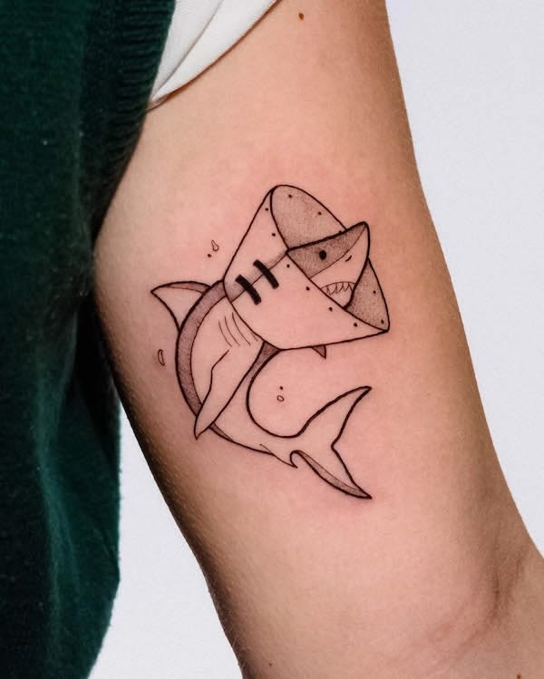 Cute Simple Shark Outline Tattoo Tattoo Design