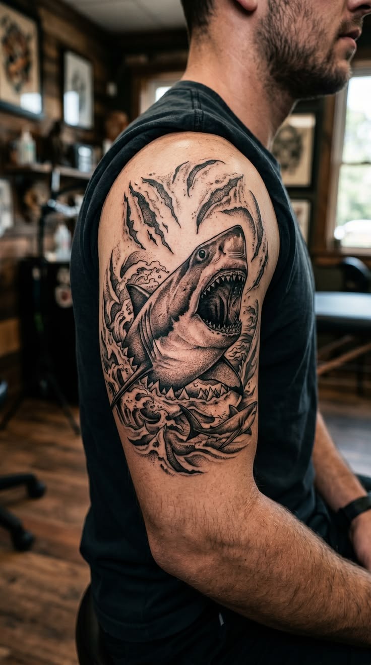 Shark Skeleton Forearm Tattoo Tattoo Design