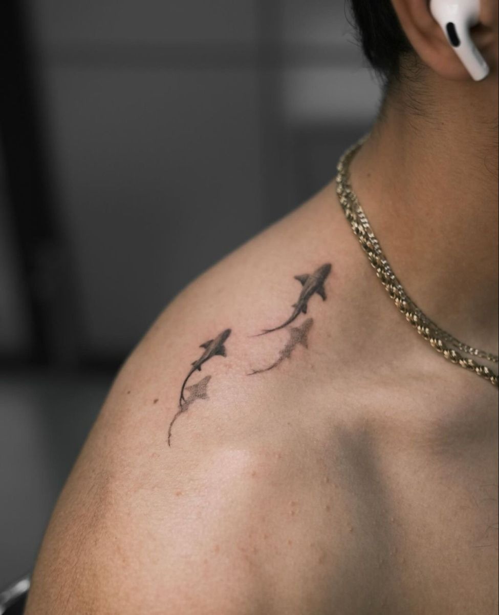 Soft Shoulder Sharks Tattoo Tattoo Design