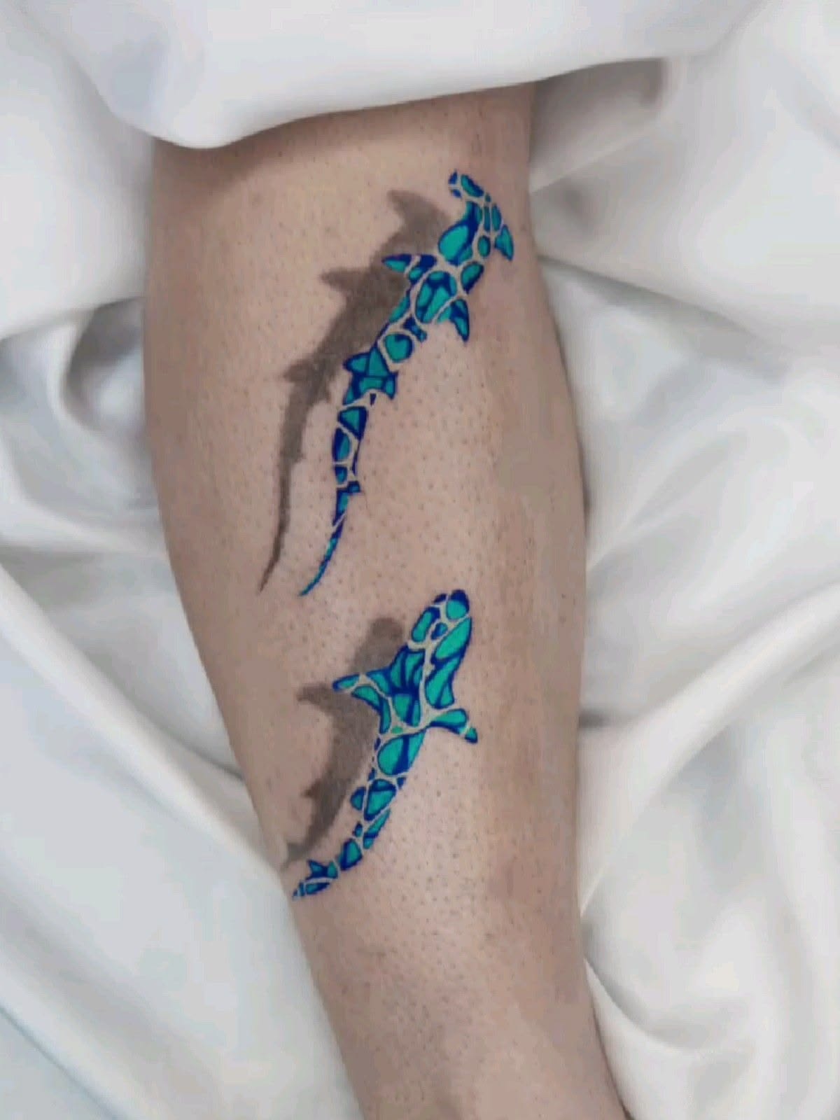 Tiny Shark Outline Tattoo Tattoo Design