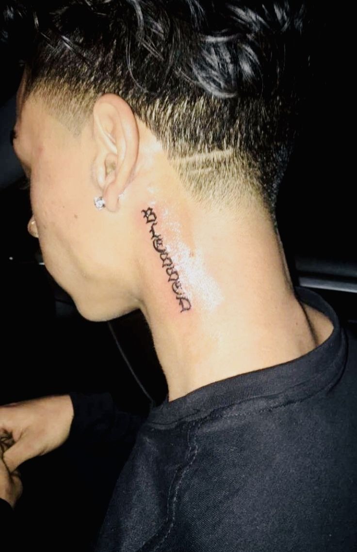Blackletter Blessed Script Tattoo Design