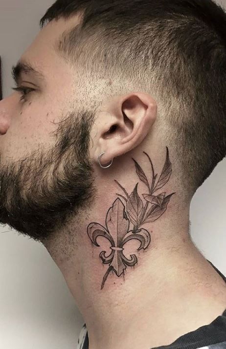 Bold Vertical Character Script Tattoo Design