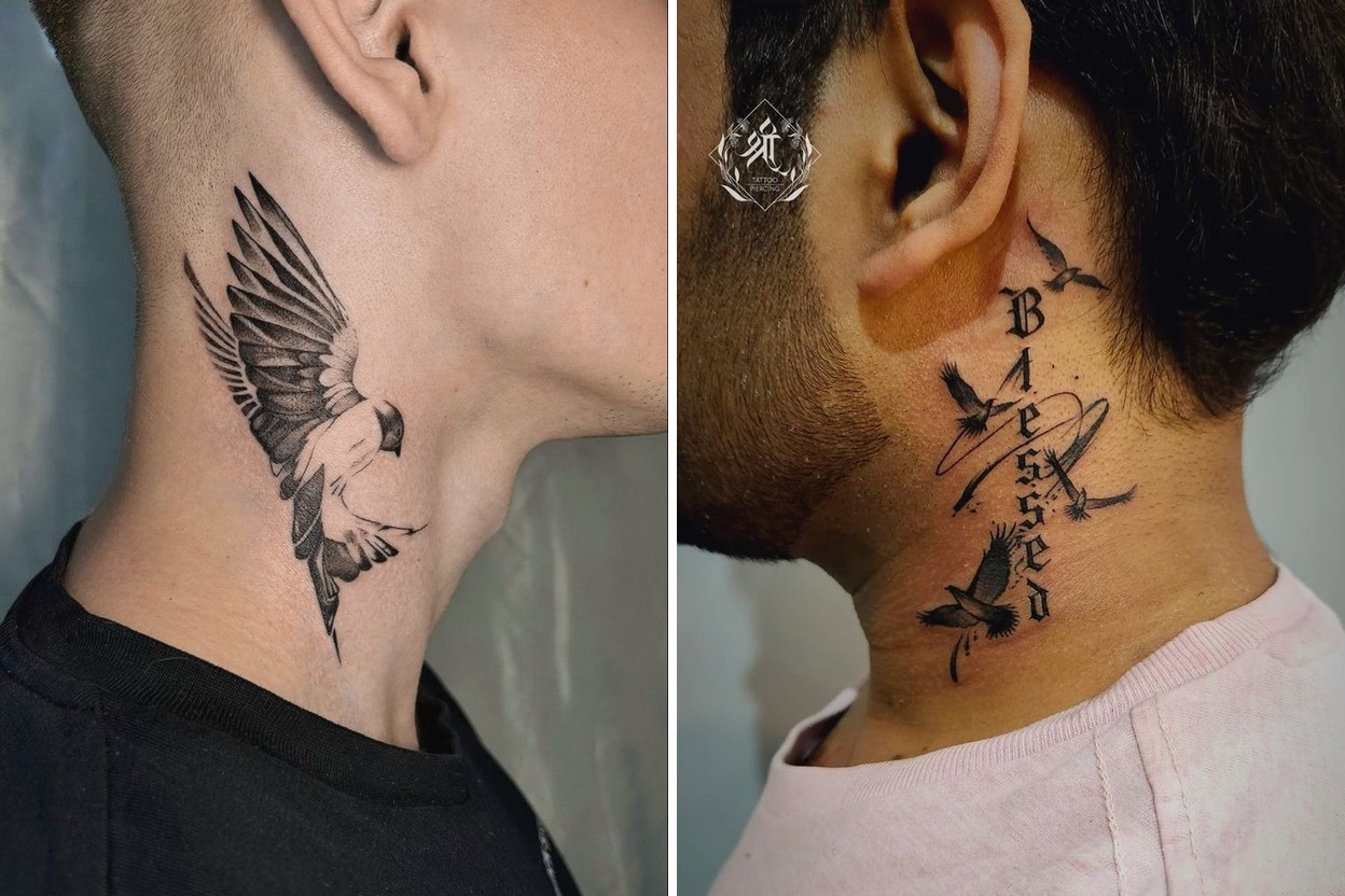 Bold Side Neck Tattoo Ideas For Minimalist and Expressive Tattoos Featured Lookbook Collage