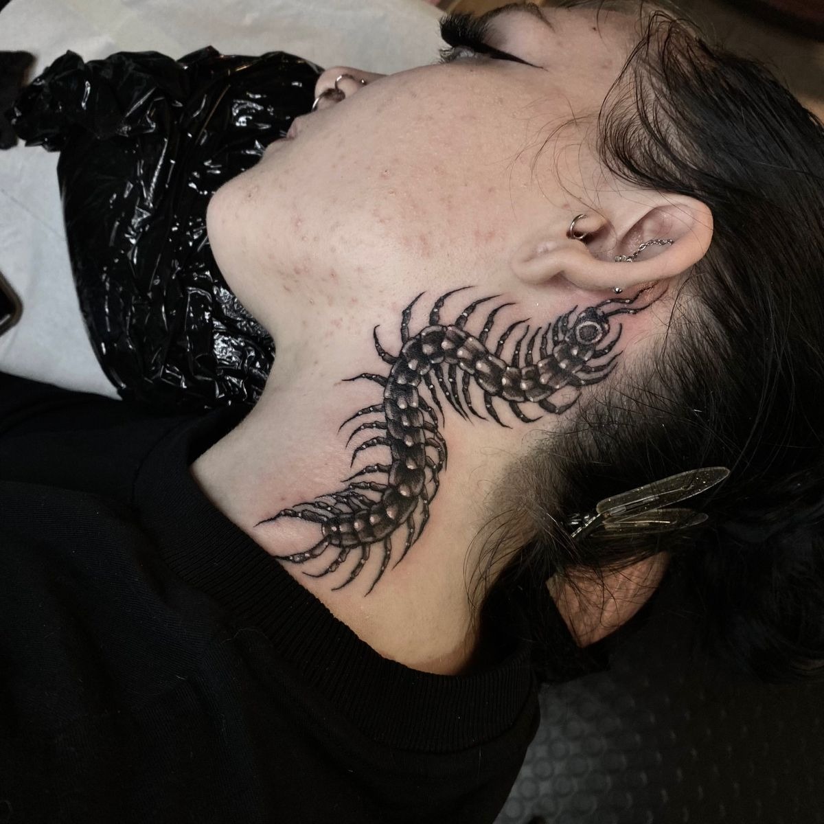 Thornline Side Neck Design Tattoo Design